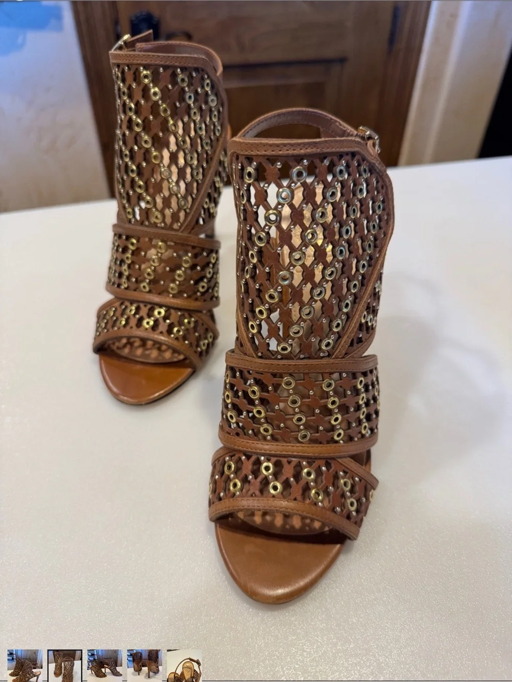 Leather Studded Sandal- Vince Camuto leather Mallena studded heel